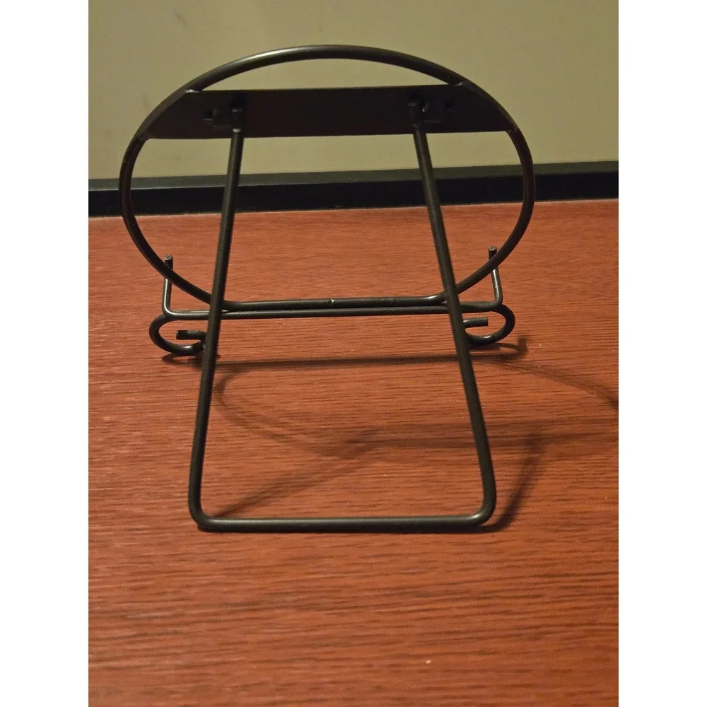Black Metal Wire Plate Stand Decorative Easel Scroll Tabletop Display Holder